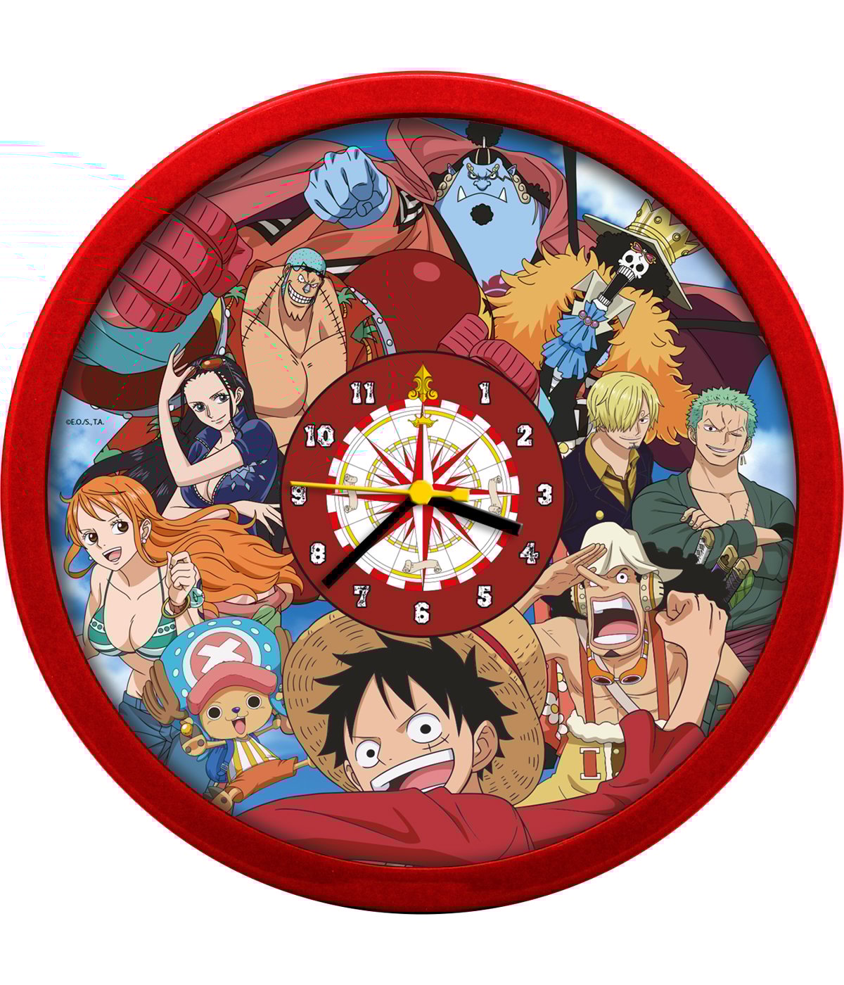 🕒🏴‍☠️ Horloge Murale One Piece – "L’Équipage du Chapeau de Paille" 🏴‍☠️🕒