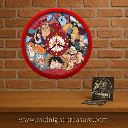🕒🏴‍☠️ Horloge Murale One Piece – "L’Équipage du Chapeau de Paille" 🏴‍☠️🕒