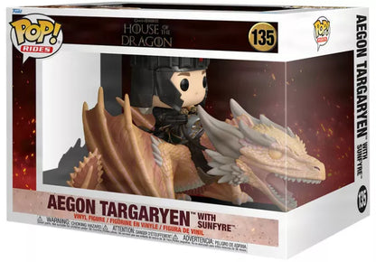 🐉🔥 Funko Pop! Rides N°135 – Aegon Targaryen with Sunfyre – House of the Dragon 🔥🐉
