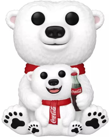  Funko Pop! Coca-Cola Polar Bear with Cub (241) – Ad Icons – Édition Spéciale. Figurine de l’ours polaire emblématique de Coca-Cola avec son ourson et sa bouteille de soda. Un incontournable pour les collectionneurs de publicités iconiques