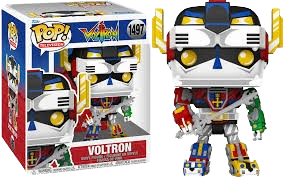 "Funko Pop! Television – Voltron (1497) – Voltron: Defender of the Universe. Figurine représentant Voltron dans son design emblématique, composé des cinq lions robotiques colorés. Un incontournable pour les fans de la série culte et les collectionneurs de Funko Pop! Télévision !"

