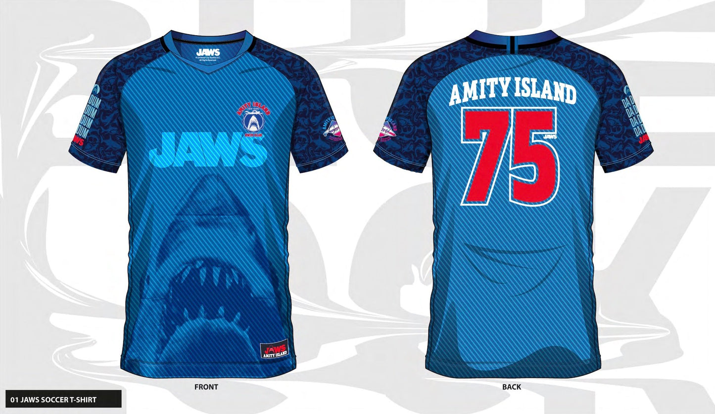 ⚽🦈 Maillot Collector Les Dents de la Mer – Amity Island 75 (Taille L) 🦈⚽