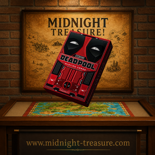 Jeu de cartes premium Deadpool Marvel par Theory11 avec étui collector rouge et noir inspiré du costume de Deadpool