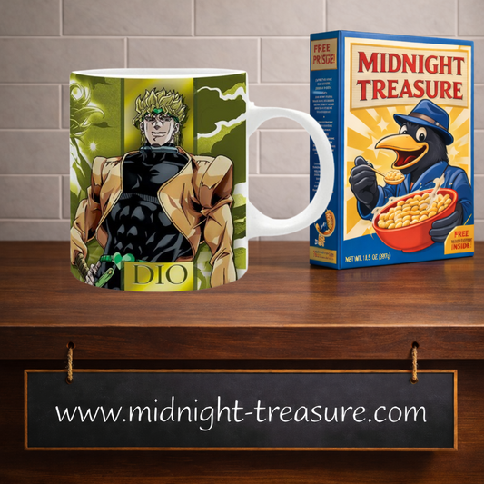 Mug JoJo's Bizarre Adventure Dio Brando 320 ml officiel ABYstyle en céramique représentant Dio et son Stand The World de l'arc Stardust Crusaders.