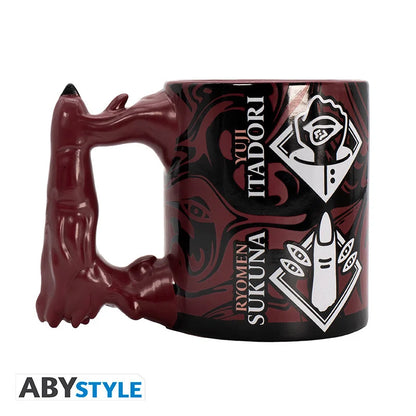 👹☝️ Jujutsu Kaisen – Yuji Itadori & Ryomen Sukuna – Mug 3D Doigt de Sukuna 460 ml ☝️👹