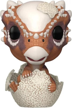 Funko Pop! Jurassic Park – Stygimoloch Hatchling (Éclosion du Stygimoloch) (N°1719). Figurine représentant un bébé Stygimoloch sortant de sa coquille avec détails réalistes. Une pièce adorable et culte pour les fans de Jurassic Park.
