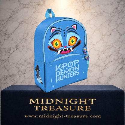 Sac à dos Junior K-Pop Demon Hunters Derpy Tiger bleu 32 cm avec grande poche avant