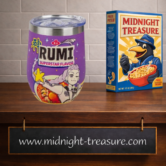 Mug de voyage isotherme officiel KPop Demon Hunters Rumi Superstar Flavor 350 ml en acier inoxydable, design violet inspiré d'un pot de ramyeon.