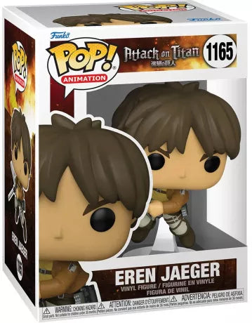 Funko Pop! Eren Yeager (1165) – Attack on Titan – Figurine en vinyle sous licence officielle, représentant Eren avec son équipement tridimensionnel en pleine action.