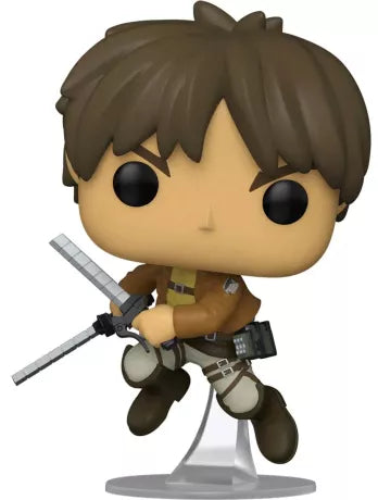 Funko Pop! Eren Yeager (1165) – Attack on Titan – Figurine en vinyle sous licence officielle, représentant Eren avec son équipement tridimensionnel en pleine action.