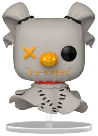Funko Pop! Nightmare Before Christmas – Zero Patchwork (N°1636). Version Patchwork avec coutures noires, nez citrouille lumineux et design textile. Figurine stylisée pour les fans du film.