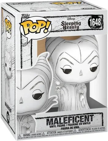 Funko Pop! Disney – Maleficent (Maléfique) – N°1648. Version Sketched monochrome, avec sceptre et cornes iconiques. Figurine artistique inspirée de Sleeping Beauty.