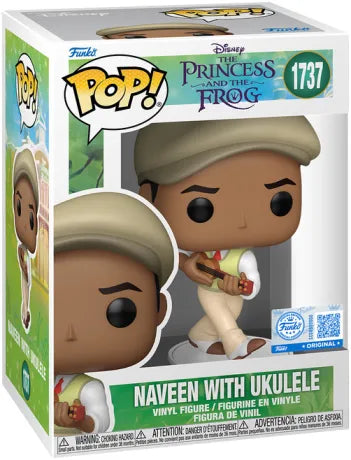 🎶🐸 Funko Pop! Disney N°1737 – Naveen with Ukulele (Naveen avec Ukulélé) (Funko Exclusive) – The Princess and the Frog (La Princesse et la Grenouille) 🐸🎶