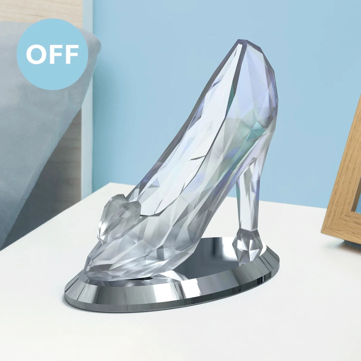 👠✨ Lampe 3D – Pantoufle de Verre de Cendrillon – Disney Princess (19 cm) ✨👠
