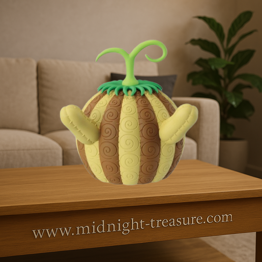 Lampe décorative One Piece – Suna Suna no Mi – 16 cm – PVC LED. Réplique fidèle du Fruit du Démon de Crocodile avec spirales emblématiques et éclairage LED chaleureux. Une pièce unique pour les fans de One Piece.