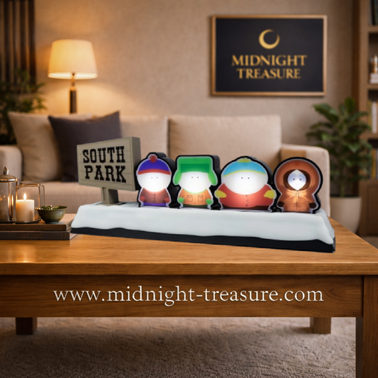 Lampe décorative South Park avec Stan Kyle Cartman et Kenny 29 cm avec panneau South Park et éclairage interactif.