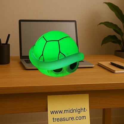Lampe décorative Super Mario en forme de carapace verte Green Shell, 12 cm, avec lumière LED verte et son officiel Nintendo.