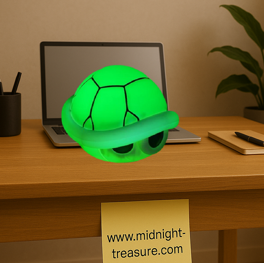 Lampe décorative Super Mario en forme de carapace verte Green Shell, 12 cm, avec lumière LED verte et son officiel Nintendo.