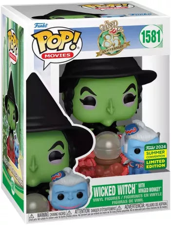 🧙‍♀️🟢 Funko Pop! Movies N°1581 – Wicked Witch with Winged Monkey (Méchante Sorcière de l’Ouest avec Singe Ailé) – The Wizard of Oz (Le Magicien d’Oz) – SDCC 2024 Summer Convention Limited Edition 🟢🧙‍♀️