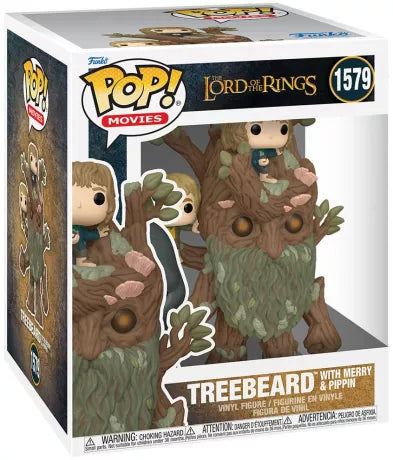 🌳🍃 Funko Pop! Movies N°1579 – Treebeard with Merry & Pippin (Sylvebarbe avec Merry et Pippin) – The Lord of the Rings (Le Seigneur des Anneaux) – 15 cm 🍃🌳