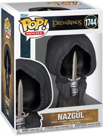 Funko Pop! The Lord of the Rings – Nazgûl (N°1744). Spectre encapuchonné avec épée métallique, posture menaçante. Figurine sombre et iconique de la saga LOTR.