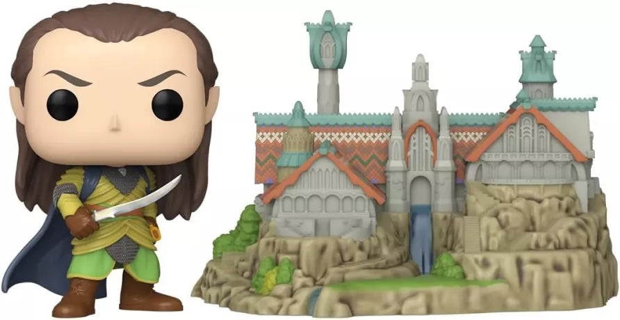 🧝‍♂️🏰 Funko Pop! Town N°48 – Elrond with Rivendell (Elrond avec Fondcombe) – Le Seigneur des Anneaux (The Lord of the Rings) 🏰🧝‍♂️