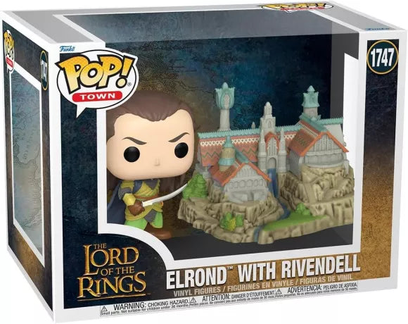 🧝‍♂️🏰 Funko Pop! Town N°48 – Elrond with Rivendell (Elrond avec Fondcombe) – Le Seigneur des Anneaux (The Lord of the Rings) 🏰🧝‍♂️