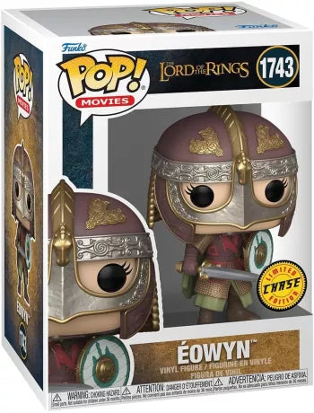 Funko Pop! The Lord of the Rings – Éowyn (N°1743 Lot Regular + Chase). Ensemble exclusif des deux versions : Éowyn sans casque et Éowyn casquée édition Chase. Figurines détaillées du Rohan inspirées du Seigneur des Anneaux.