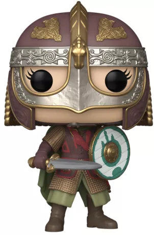 Funko Pop! The Lord of the Rings – Éowyn (N°1743 Lot Regular + Chase). Ensemble exclusif des deux versions : Éowyn sans casque et Éowyn casquée édition Chase. Figurines détaillées du Rohan inspirées du Seigneur des Anneaux.