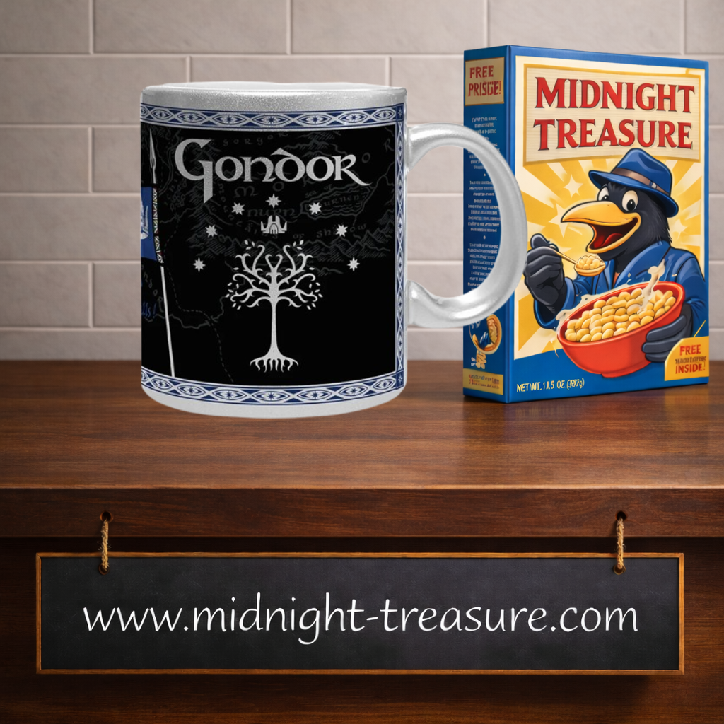 Mug Le Seigneur des Anneaux Gondor 320 ml ABYstyle en céramique avec finition argentée, Arbre Blanc et motifs du royaume de Gondor.