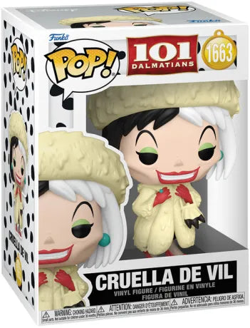 🐾🖤 Funko Pop! Disney N°1663 – Cruella de Vil (Cruella d’Enfer) – 101 Dalmatians (Les 101 Dalmatiens) 🖤🐾
