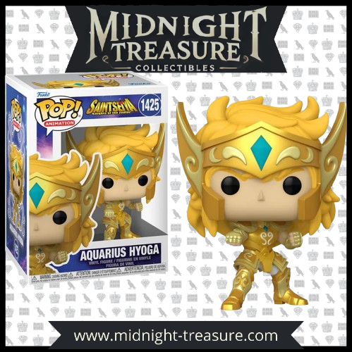 "Funko Pop! Aquarius Hyoga (1425) – Saint Seiya: Knights of the Zodiac – Figurine détaillée représentant Hyoga du Verseau en Armure d'Or, inspirée de l’anime culte Saint Seiya."