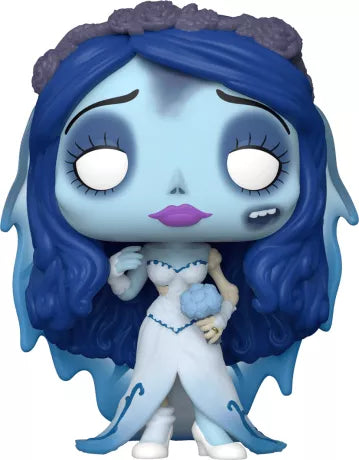 Funko Pop! Les Noces Funèbres – Emily (N°987). La mariée au teint bleu dans sa robe déchirée et son bouquet fané. Une figurine poignante et poétique pour les fans de Tim Burton.

