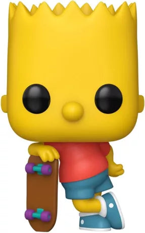 Funko Pop! The Simpsons – Bart Simpson (N°1652). Bart avec son skateboard, dans une pose emblématique fidèle à la série animée culte.