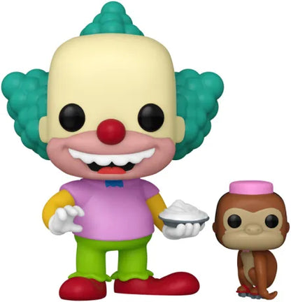 🤡🍰 Funko Pop! Television N°1741 – Krusty With Mr. Teeny (Krusty avec Mr. Teeny) – The Simpsons 🍰🤡