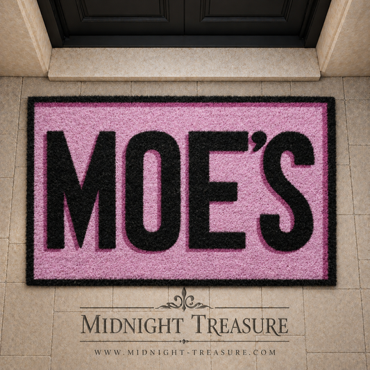Paillasson Les Simpsons Moe's Tavern violet et noir 60 x 40 cm avec inscription MOE'S