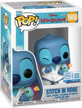 Funko Pop! Lilo & Stitch – Stitch en peignoir avec Scrump (N°1608).