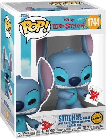 💙😈 Funko Pop! Disney N°1744 – Stitch with Mood Chart (Stitch avec Tableau des Humeurs) – Chase Edition (Édition Chase) – Lilo & Stitch 😈💙