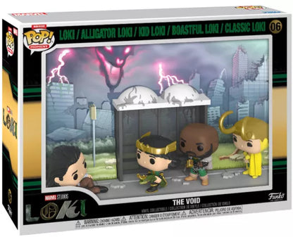 ⏳🐊 Funko Pop! Moment Deluxe N°06 – The Void (Le Néant) – Loki, Alligator Loki, Kid Loki, Boastful Loki & Classic Loki – Marvel Studios Loki 🐊⏳