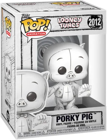 ✏️🐷 Funko Pop! Animation N°2012 – Porky Pig Sketched Deco (Porky Pig – Esquisse) – Looney Tunes 🐷✏️