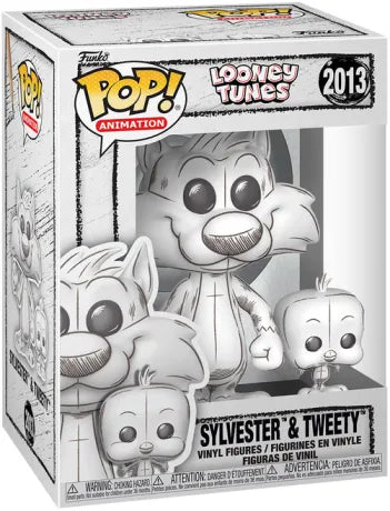✏️🐱 Funko Pop! N°2013 – Sylvester & Tweety (Sylvestre et Titi) – Sketched (Esquissé) – Looney Tunes 🐦✏️
