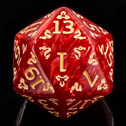 🎲🐉 Lot de Dés – Auspicious Clouds Red – Set Complet 7 Pièces en Boîte – Jeu de Rôle 🔥🎲