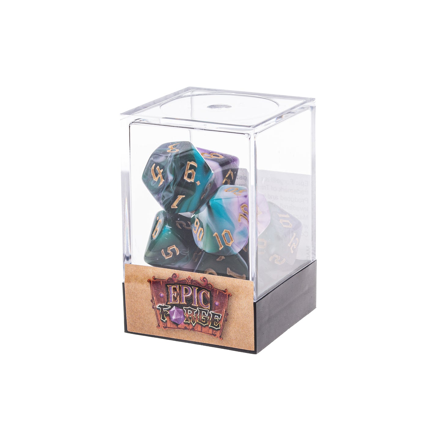 🎲🌙 Lot de Dés – Elfes de la Nuit – Set Complet 7 Pièces en Boîte – Jeu de Rôle 🧝‍♀️🎲