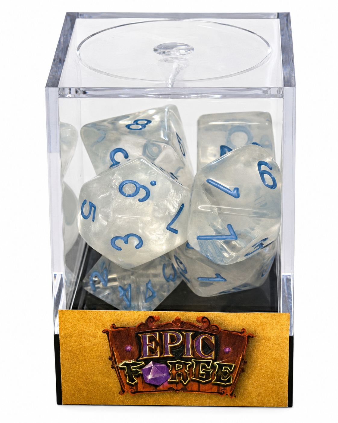 🎲❄️ Lot de Dés – Valse d’hiver – Set Complet 7 Pièces en Boîte – Jeu de Rôle 💎🎲