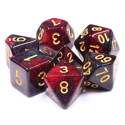 🎲🩸 Lot de Dés – Bloody Mary – Set Complet 7 Pièces en Boîte – Jeu de Rôle 🔴🎲