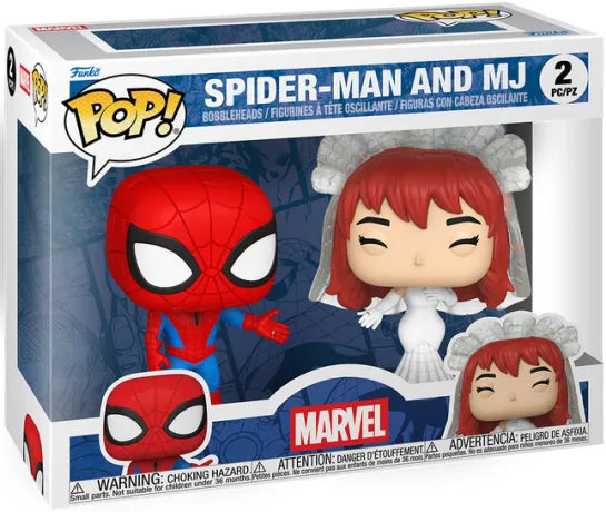 🕷️💍 Funko Pop! Marvel – Spider-Man & MJ – Wedding (Pack 2) 💍🕷️