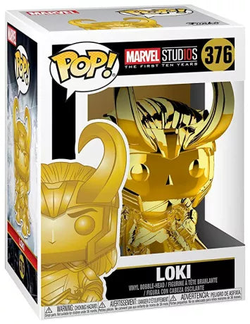 💚👑 Funko Pop! N°376 – Loki (Gold Chrome) (Loki – Chrome Or) – Marvel Studios: The First Ten Years 👑💚