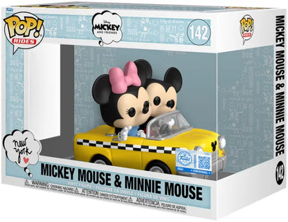 🚕🗽 Funko Pop! Rides Super Deluxe N°142 – Mickey Mouse & Minnie Mouse in Taxi (Mickey et Minnie en taxi) – Exclusive – Mickey & Friends 🗽🚕