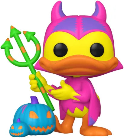 🌈😈 Funko Pop! Disney N°1446 – Devil Donald with Pumpkin (Donald en diable avec citrouille) [Chase Black Light] – Mickey and Friends 😈🌈