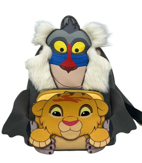 🦁🌿 Mini Sac à Dos Loungefly – Le Roi Lion – Simba & Rafiki 🌿🦁
